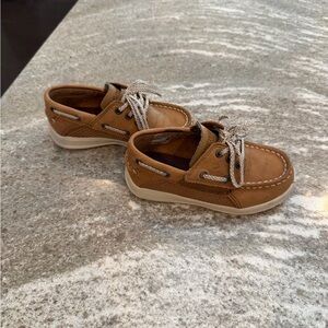 Sperry Tan Kids Moccasins